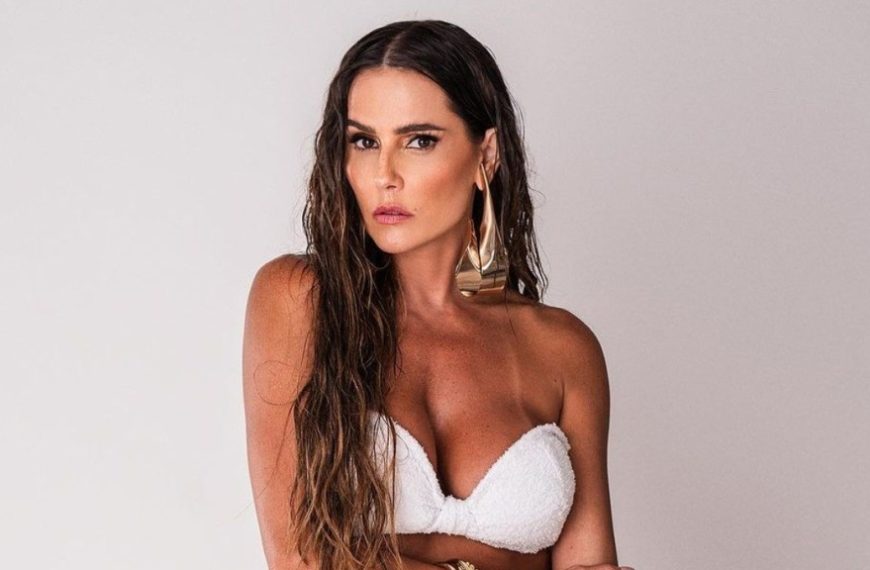 Deborah Secco curte natureza de biquíni laranja e exibe clique: ‘Ela fã de praia’